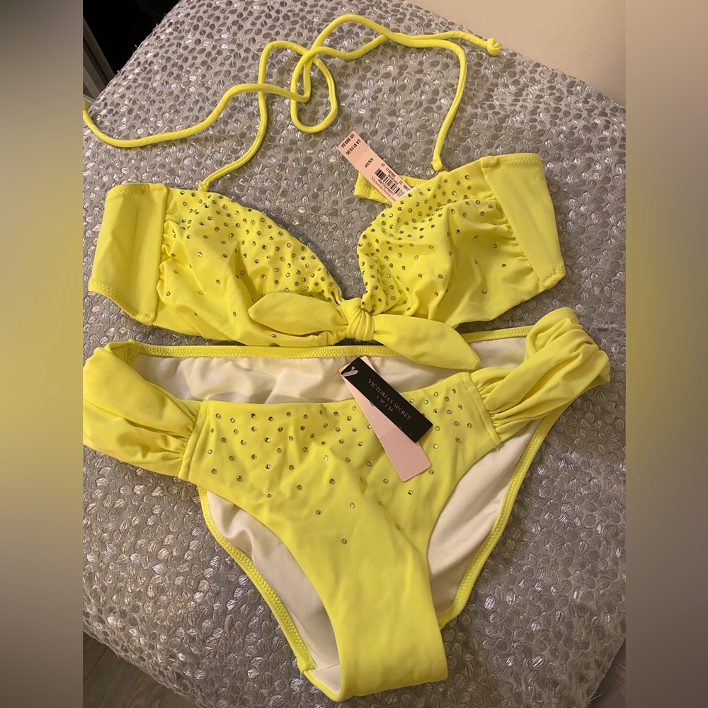 yellow crystal victoria secret bikini